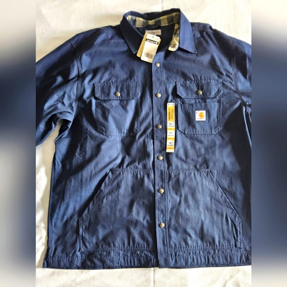 BRAND NEW Carhartt Rugged Flex Relaxed Fit Canvas Fleece-Lined Shirt Jacket - Picture 1 of 6